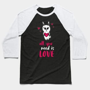 All You Need Is Love (Bunny Heart Motif) Baseball T-Shirt